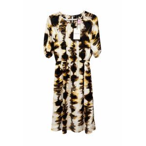 04 Who What Wear Brown & Black Abstract Tie-Dye Midi Dress
